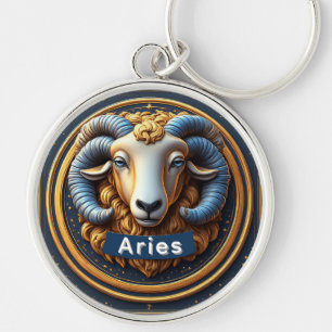 Llavero Escudo Dorado de Aries del Zodiaco