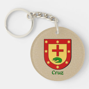 Llavero Escudo histórico de Cruz con bandera de España