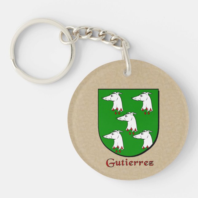 Llavero Escudo histórico de Gutiérrez con bandera española (Frente)
