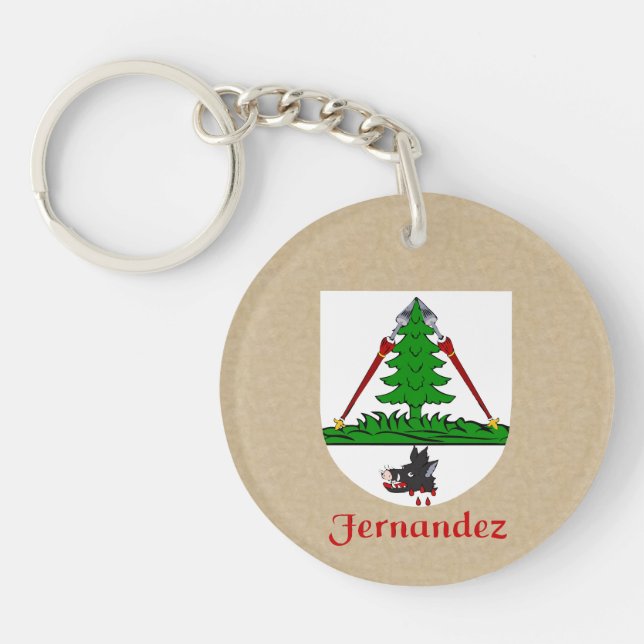 Llavero Escudo histórico Fernández con bandera de México (Frente)