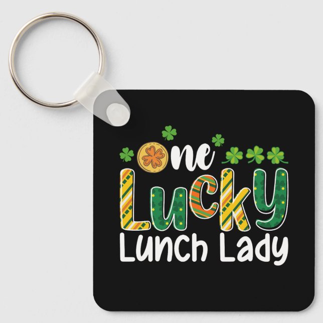 Llavero Escuela St Patrick's Day de One Lucky Lunch Lady (Anverso)