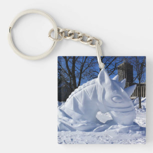 Llavero Escultura de Nieve de Caballo, Quebec, Canadá