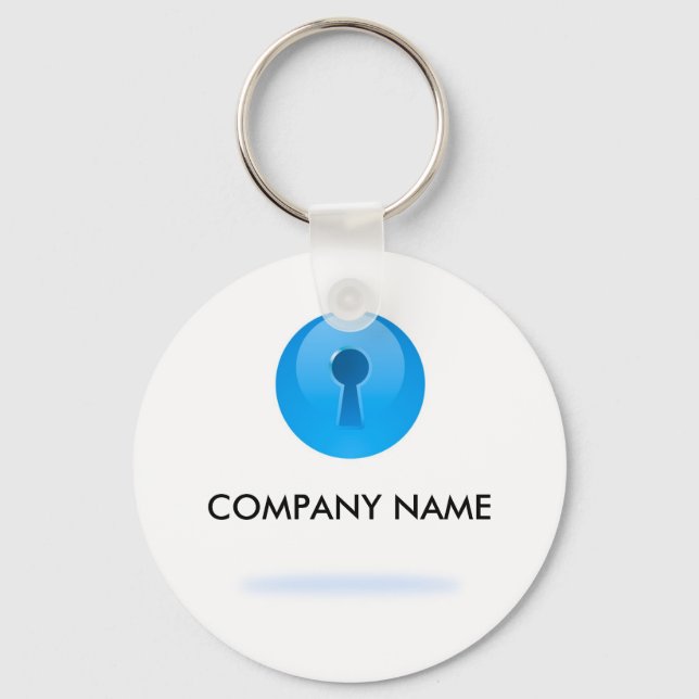 Llavero Esfera azul con Keyhole Personalizable Keychain (Anverso)