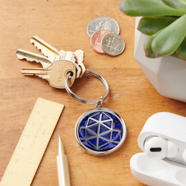 Llavero Esfera Azul Sapphire Gemstone Keychain (Escritorio )
