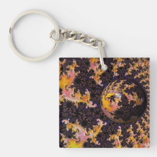 Llavero Esfera de Tormenta de Fuego Fractal