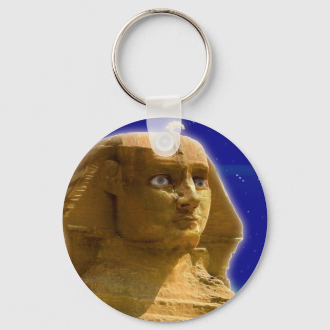 Llavero Esfinge egipcio antiguo en diseño de arte de Giza (Anverso)