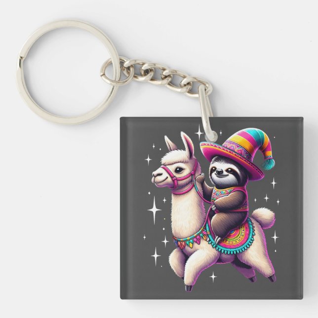 Llavero Eslogan En Llama A Animales Cutos Niños Chicas (Frente)