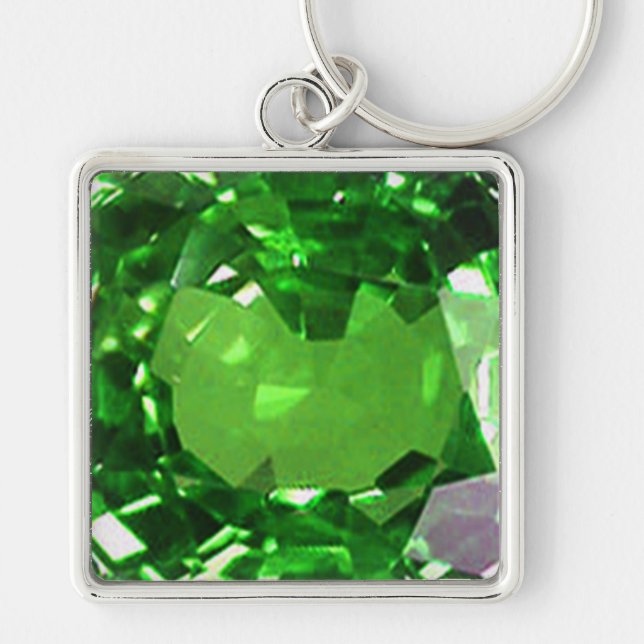 Llavero Esmeralda Gemstone, Green Keychain (Frente)