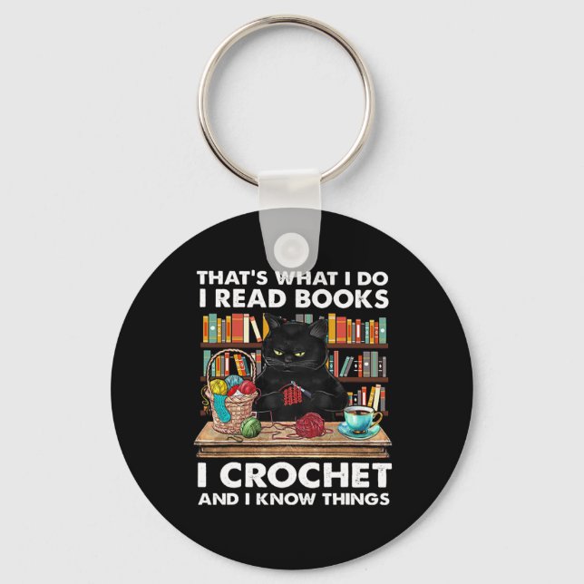 Llavero Eso es lo que hago para leer el libro I Crochet y  (Anverso)