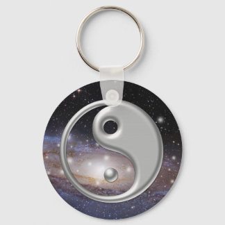 Llavero Espacio de galaxia Ying Yang Silver