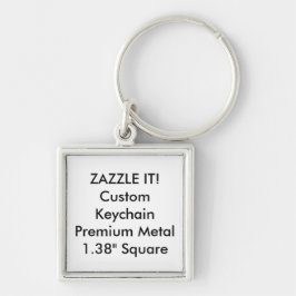 Llavero Espacio en blanco metalizado cuadrado de encargo