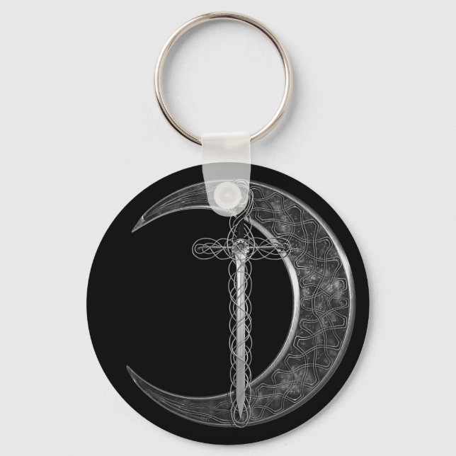 Llavero Espada celta gris y luna (Anverso)