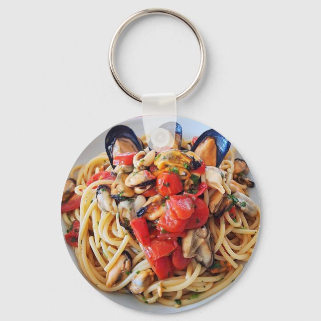 Llavero Espaguetti italiano con Keychain mejillones (Anverso)