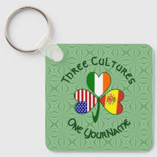 Llavero España Irlanda Estados Unidos Banderas Shamrock Yo