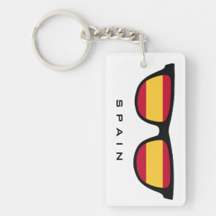 Llavero España sombras personalizado de texto y cadena de