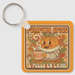 Llavero Especia de Calabaza y Clima de Suéter Retro Otoño