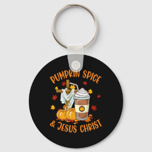 Llavero Especia De Calabaza Y Jesucristo Amantes Del Café