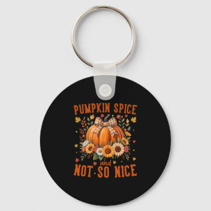 Llavero Especia de Calabaza Y No Tan Divertido Otoño Feliz