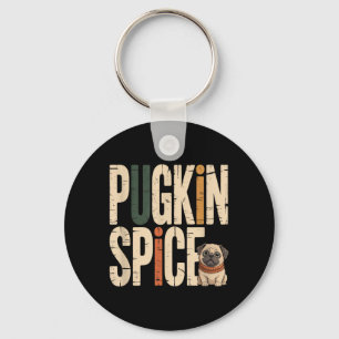 Llavero Especia de Pugkin Divertido Pug Adorable Otoño Cal