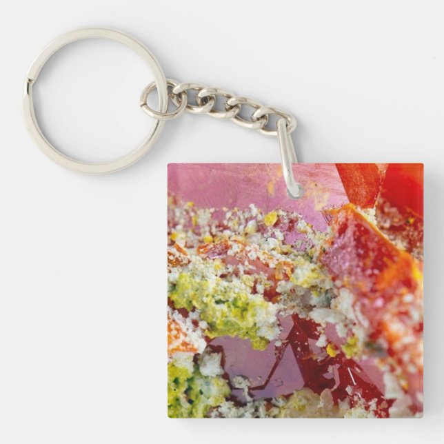 Llavero Especie de Wulfenite rojo brillante (Frente)