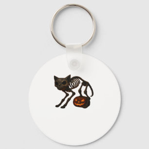 Llavero Espectacular gato Skeleton Halloween regalo camise