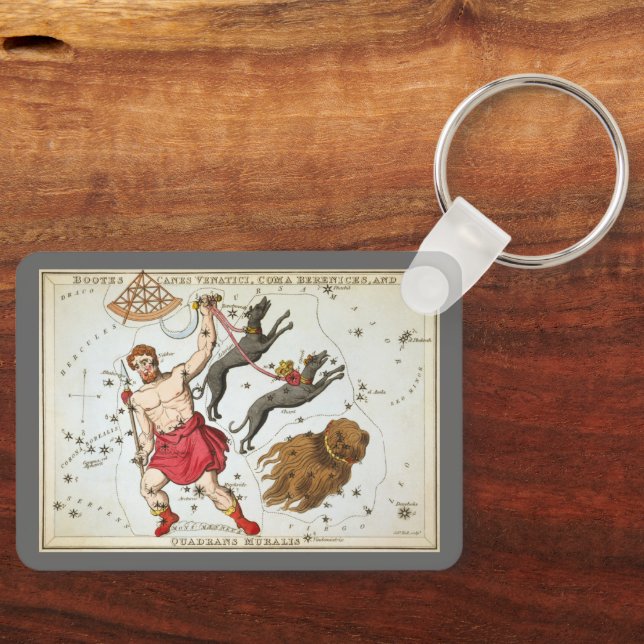 Llavero Espejo de Urania, Mapa Celeste Antiguo de Astronom (Anverso)