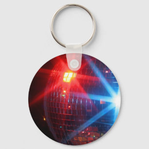 Llavero Espejo disco giratorio bola con luces láser