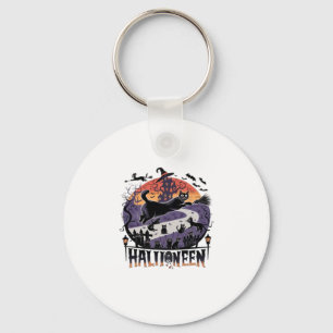 Llavero Espeluznante gato negro Halloween noche � cosecha