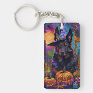 Llavero Espeluznante pastor belga Halloween Calabaza de Br