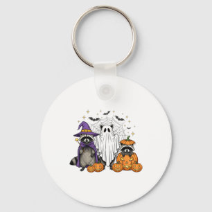 Llavero Espeluznante Y Feral Halloween Raccoon Ghost Witch
