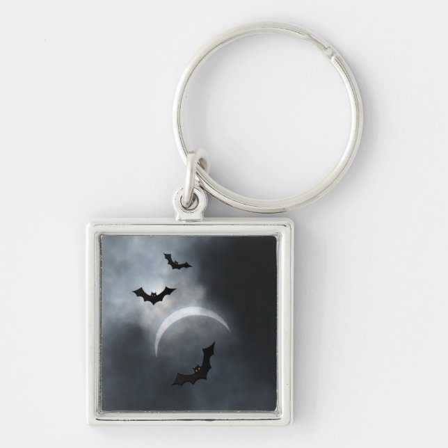 Llavero Espeluznantes Murciélagos De Halloween En Eclipse (Frente)