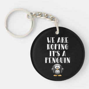 Llavero Esperamos que sea un pingüino Mujer embarazada div