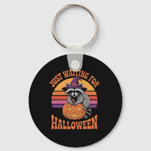 Llavero Esperando a Halloween Raccoon Pumpkin Witch H