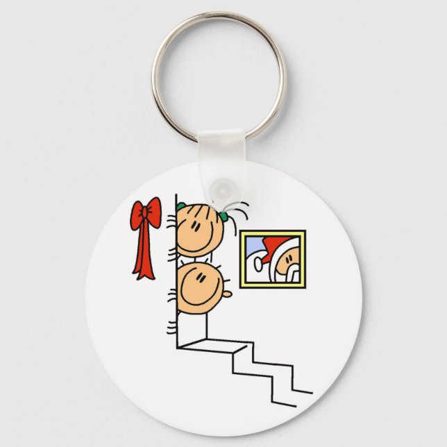 Llavero Esperando camisetas y regalos de Santa Claus (Anverso)