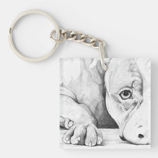 Llavero Esperando pacientemente (personalizable) (Frente)