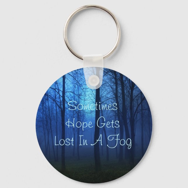 Llavero Esperanza cita el fondo de la niebla del bosque de (Anverso)