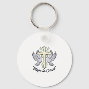 Llavero Esperanza en Cristo Paloma Cruz Diseño Cristiano V
