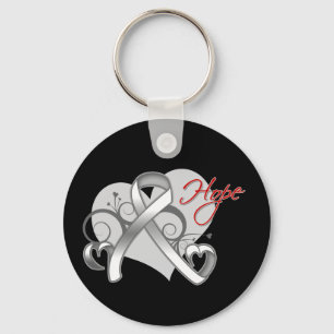 Llavero Esperanza floral de la cinta - cáncer de pulmón