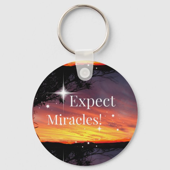 Llavero Esperar Milagros Sparkle Sunset ponerse bien pront (Anverso)