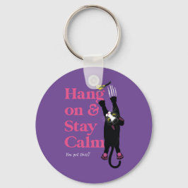 Llavero Espere y mantenga la calma Cat Key Ring