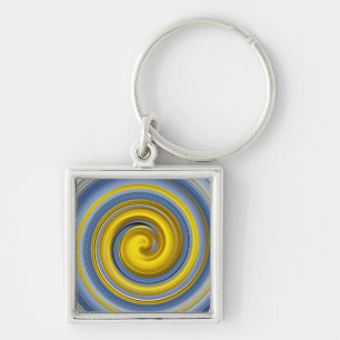 Llavero Espiral amarilla y azul