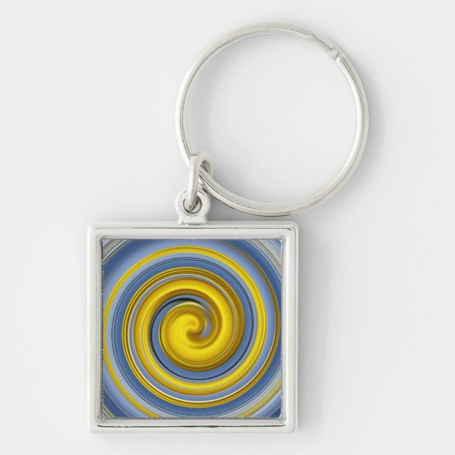 Llavero Espiral amarilla y azul (Frente)