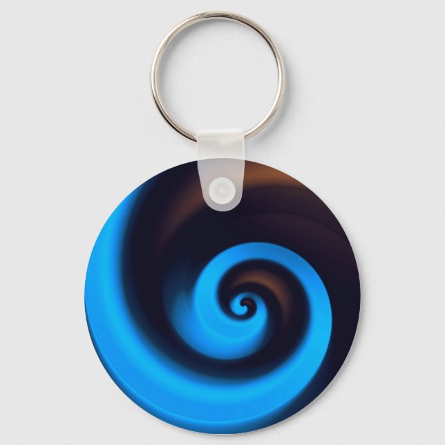 Llavero Espiral azul marrón lindo arte abstracto moderno G (Anverso)