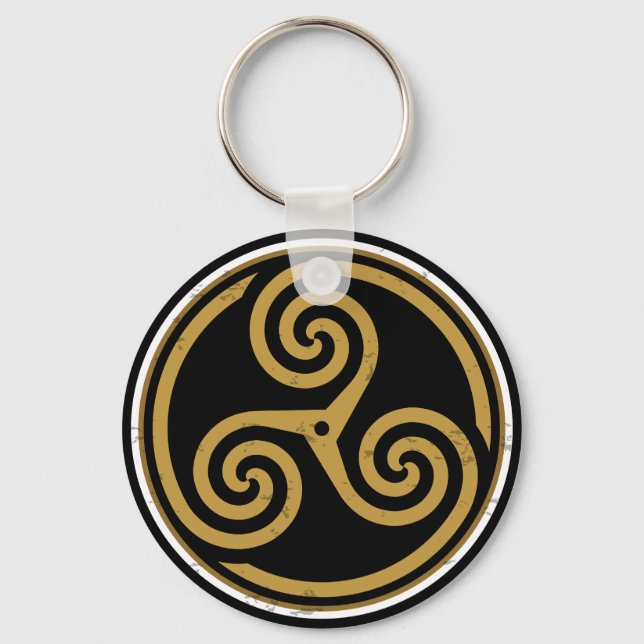 LLAVERO ESPIRAL CELÁTICA TRIPLE DE TRISKELION (Anverso)