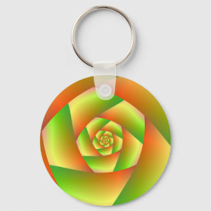 Llavero Espiral de la cadena de claves en Naranja amarillo