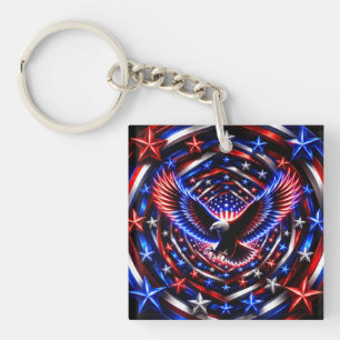 Llavero Espiral de la Visión Americana – Águila Patriótica