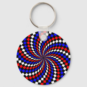 Llavero Espiral del verificador azul blanco rojo de Kennet