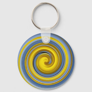 Llavero Espiral Guay amarilla y azul