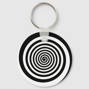 Llavero Espiral hipnótica negra y blanca