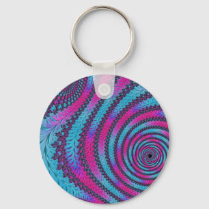 Llavero Espiral Magenta y Cian